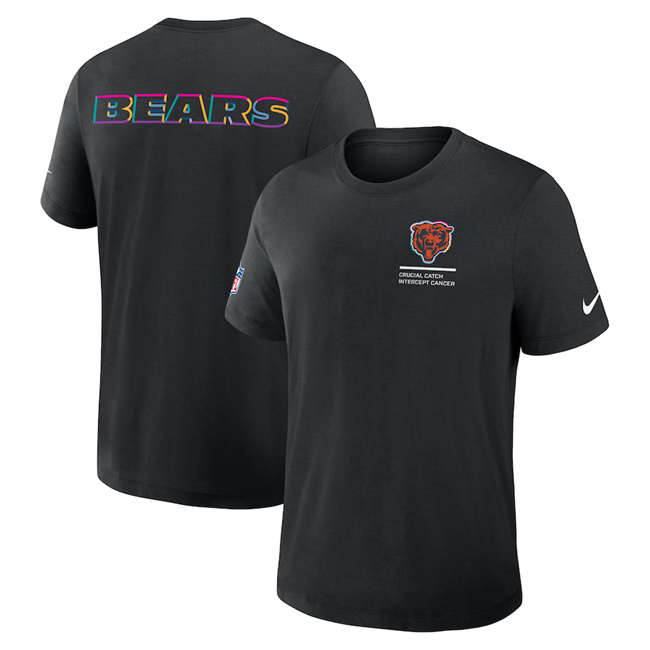 Men's Chicago Bears Black 2025 Crucial Catch Tri-Blend Dri-FIT T-Shirt